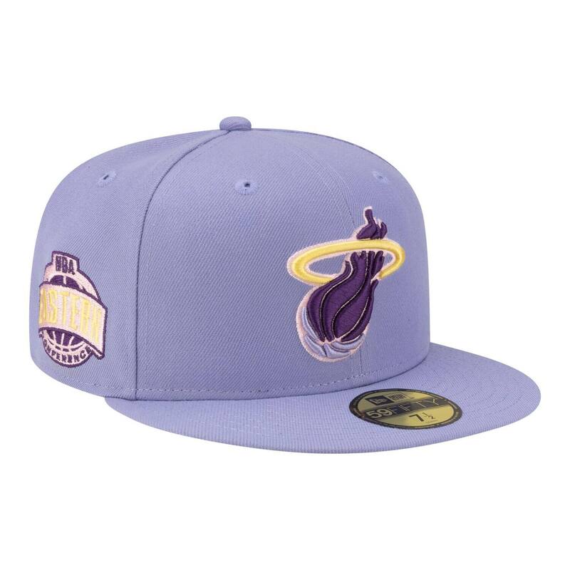 ニュー内鰓 レディース 添え物 かぶり笠 Men\u0027s New Era Lavender Miami Heat Color Pack 59FIFTY Fitted Hat Hea Brt Pu ラベンダー
