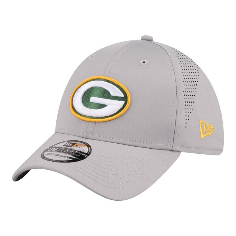 ニュー内鰓 レディース 付属物 鳥打ち帽 Men\u0027s New Era Gray Green Bay Packers Perforated 39THIRTY Flex Hat Pkr Grey 薄墨色