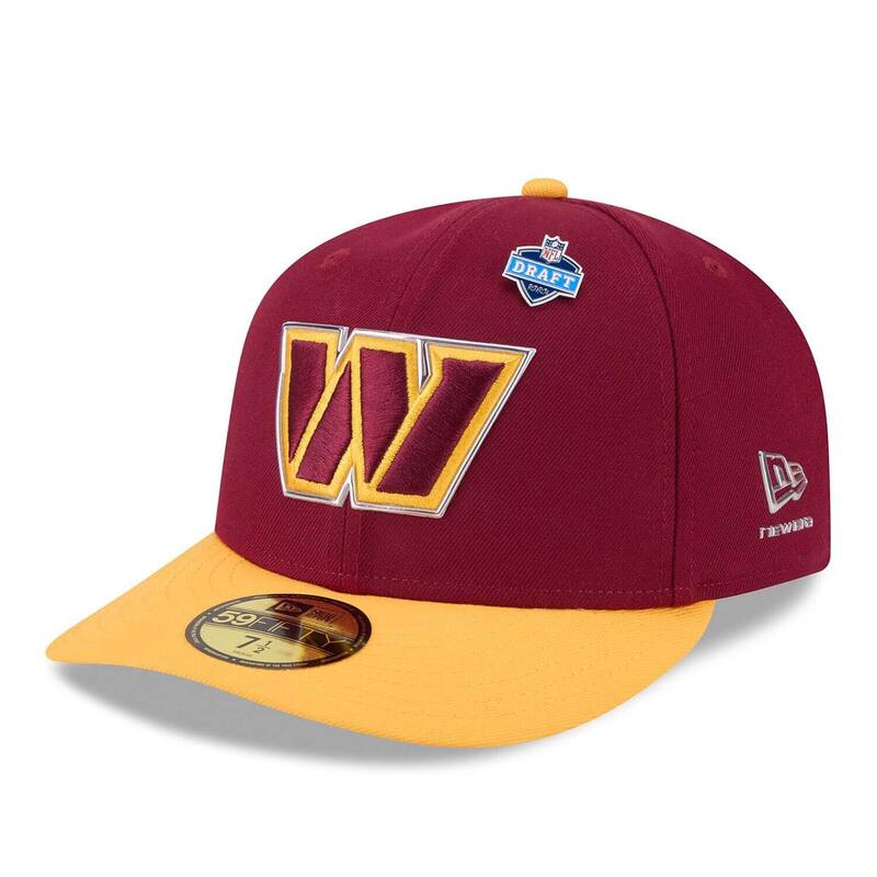 ニュー内鰓 レディース 添え物 かぶり笠 Men\u0027s New Era Burgundy/Gold Washington Commanders 2026 NFL Draft Pre-Curved 59FIFTY Fitted Hat Wft Med Re バーガンディ