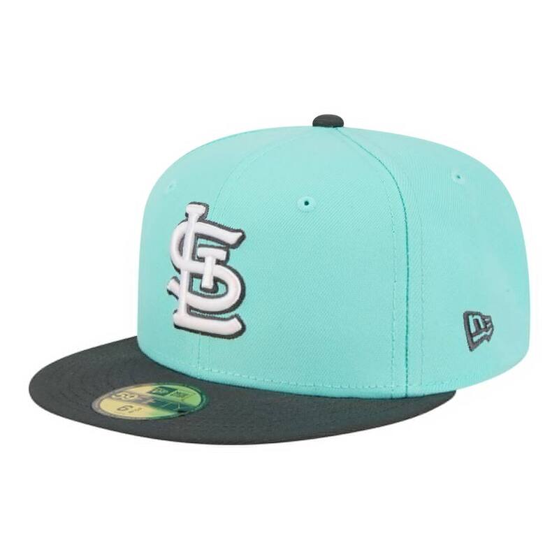 ニュー内鰓 レディース 付属物 鳥打ち帽 Men\u0027s New Era Turquoise/Charcoal St. Louis Cardinals Two-Tone Color Pack 59FIFTY Fitted Hat Crd Turq A 濃灰色
