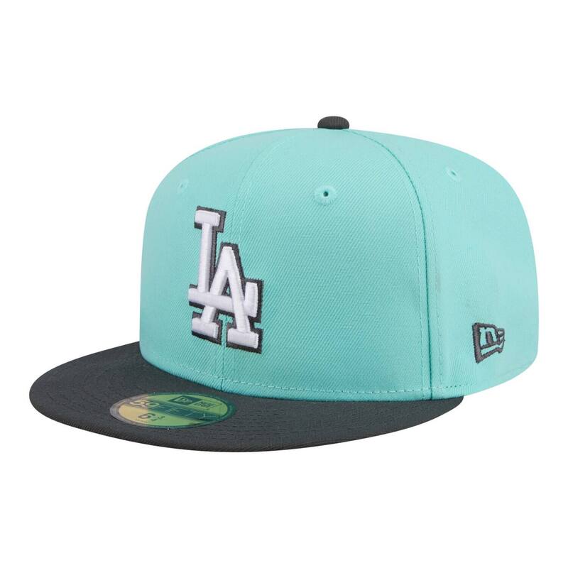 ニュー内鰓 レディース 添え物 かぶり笠 Men\u0027s New Era Turquoise/Charcoalos Angeles Dodgers Two-Tone Color Pack 59FIFTY Fitted Hat Lad Turq A 暗灰色