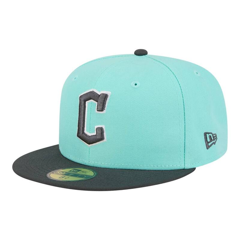 ニュー内鰓 レディース 付属物 鳥打ち帽 Men\u0027s New Era Turquoise/Charcoal Cleveland Guardians Two-Tone Color Pack 59FIFTY Fitted Hat Grd Turq A 濃灰色