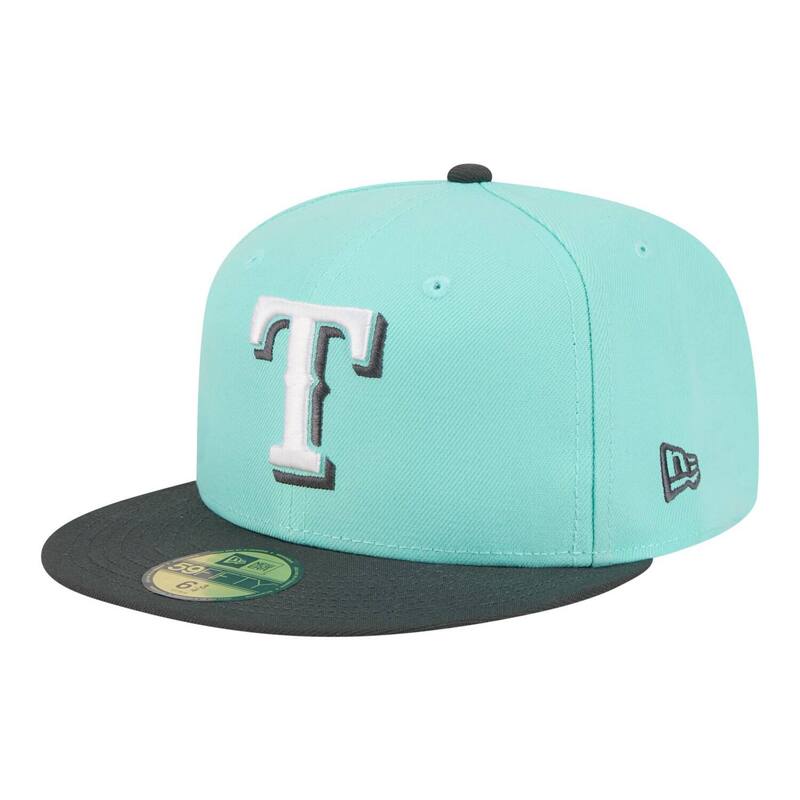 ニュー内鰓 レディース 添え物 かぶり笠 Men\u0027s New Era Turquoise/Charcoal Texas Rangers Two-Tone Color Pack 59FIFTY Fitted Hat Rgr Turq A 暗灰色