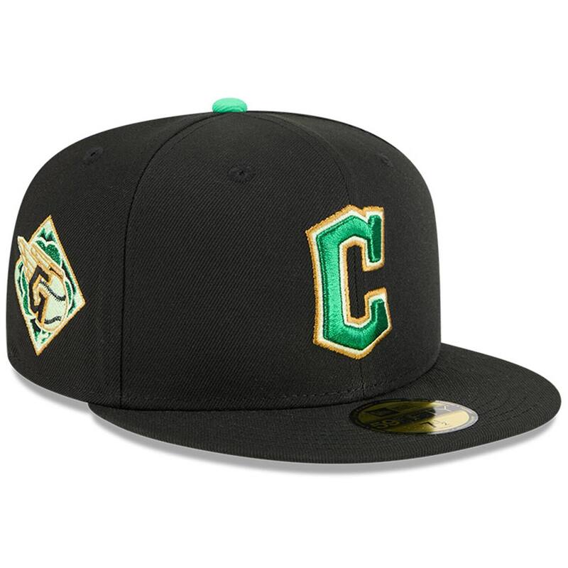 ニュー内鰓 レディース 佩び物 かぶり笠 Men\u0027s New Era Black Cleveland Guardians 2026 St. Patrick\u0027s Day 59FIFTY Fitted Hat Grd Black 黒いこと
