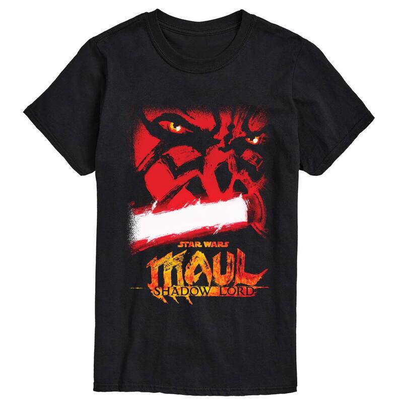 アニメ文字記号 レディース トップス プルオーバー トール グラフィック Licensed Character Big \u0026 Tall Star Wars: Maul Shadow Lordistressed Graphic Tee Black 黒いこと
