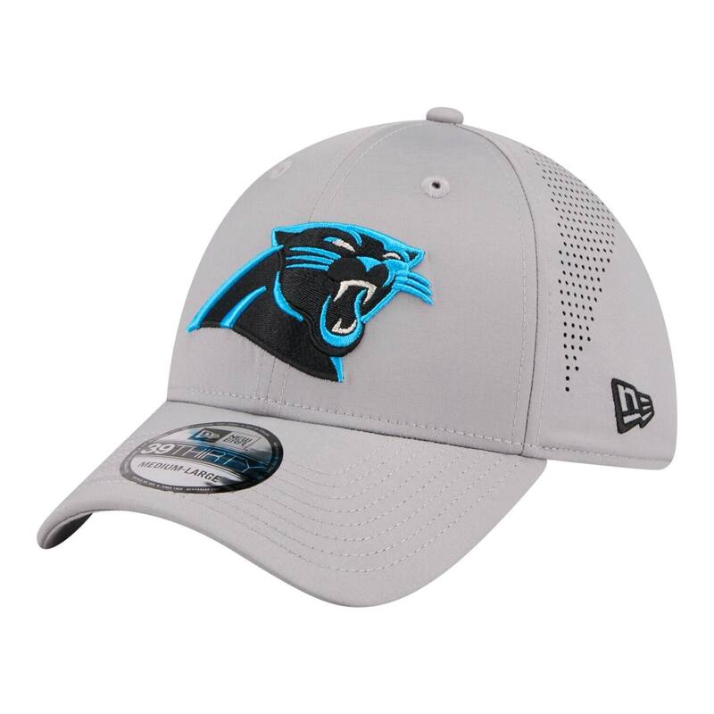 ニュー内鰓 レディース 付属物 鳥打ち帽 Men\u0027s New Era Gray Carolina Panthers Perforated 39THIRTY Flex Hat Pth Grey 薄墨色
