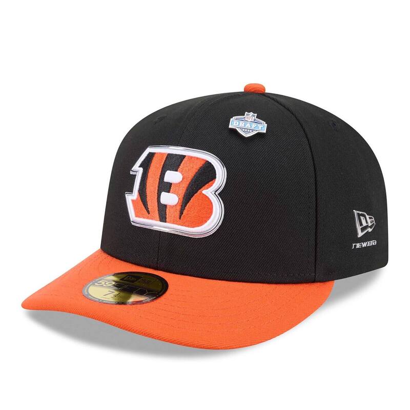 ニュー内鰓 レディース 添え物 かぶり笠 Men\u0027s New Era Black/Orange Cincinnati Bengals 2026 NFL Draft Pre-Curved 59FIFTY Fitted Hat Bng Black 黒いこと