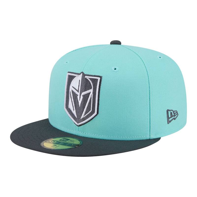 ニュー内鰓 レディース 付属物 鳥打ち帽 Men\u0027s New Era Turquoise/Charcoal Vegas Golden Knights Two-Tone Color Pack 59FIFTY Fitted Hat Lvk Turq A 濃灰色