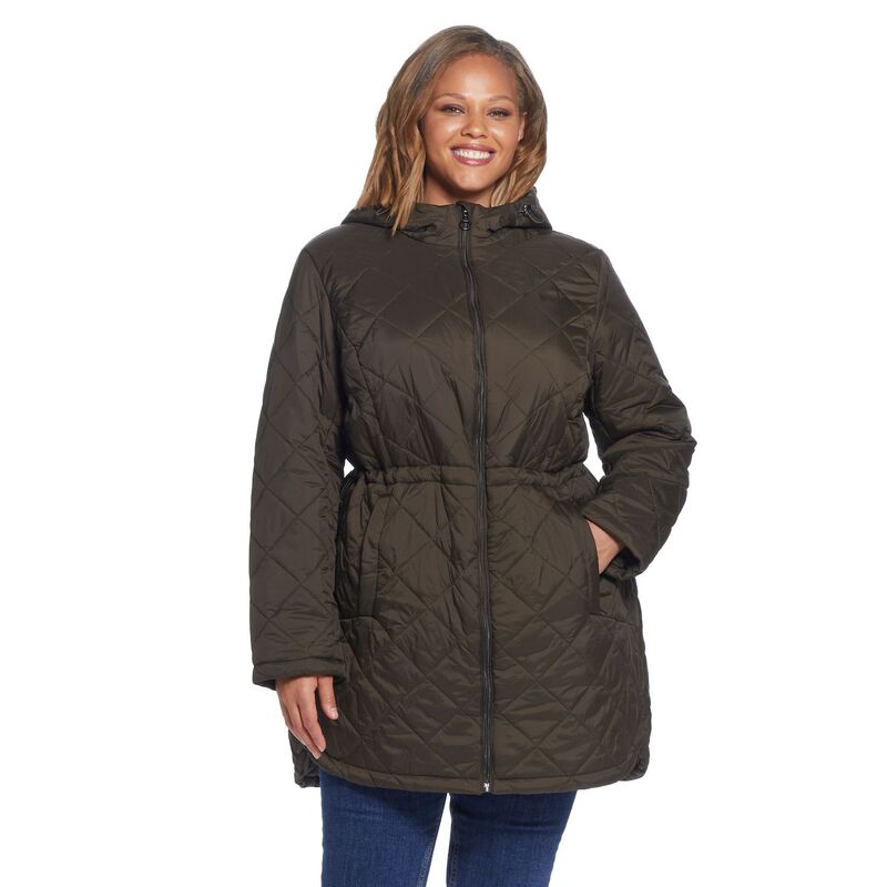 ウェザーキャスト レディース アウター 上衣・上衣 足し加える大きさ キルティング Plusize Weathercast Hood Quilted Anorak Jacket Olive オリーブ