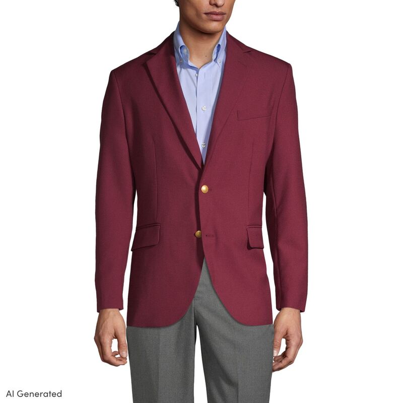 ランズ挙げ句の果て レディース アウター 上衣・上衣 スポーツジャケット Men\u0027s Lands\u0027 End Hopsack Blazer Burgundy バーガンディ