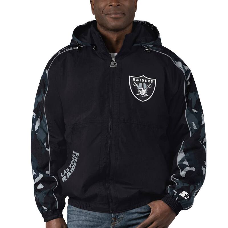 クランク レディース アウター 上衣・上衣 パーカー Men\u0027starter Black Las Vegas Raiders Thursday Night Gridiron Full-Zip Hoodie Lvr Black 黒いこと
