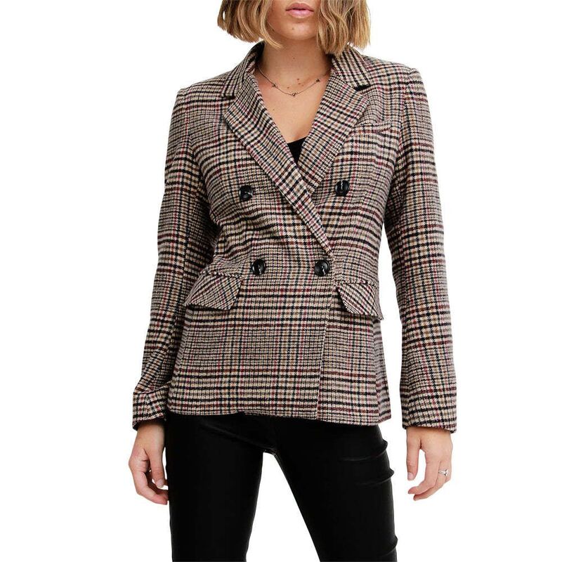 ベルアンドブルーム レディース アウター 上衣・上衣 羊毛 スポーツジャケット Belle \u0026 Bloom Piccadilly Wool Blend Plaid Blazer Oat 読み合わせる