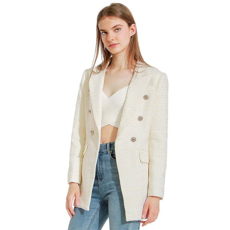 ベルアンドブルーム レディース アウター 上衣・上衣 ツィード スポーツジャケット Belle \u0026 Bloom Princess Polina Tweed Blazer Cream 皮膚軟化剤