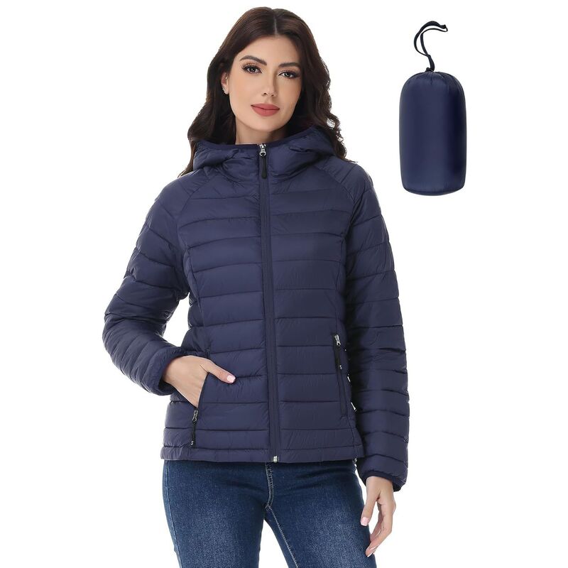 メガリテイラー レディース アウター 上衣・上衣 厚地の外套 MegaRetailer Women ’ s Hooded Packable Puffer Coat Multicolor マルチ色合い