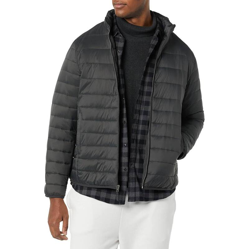メガリテイラー レディース アウター 上衣・上衣 MegaRetailer Men ’ s Travel-Ready Lightweight Puffer Jacket Dark Grey 薄墨色