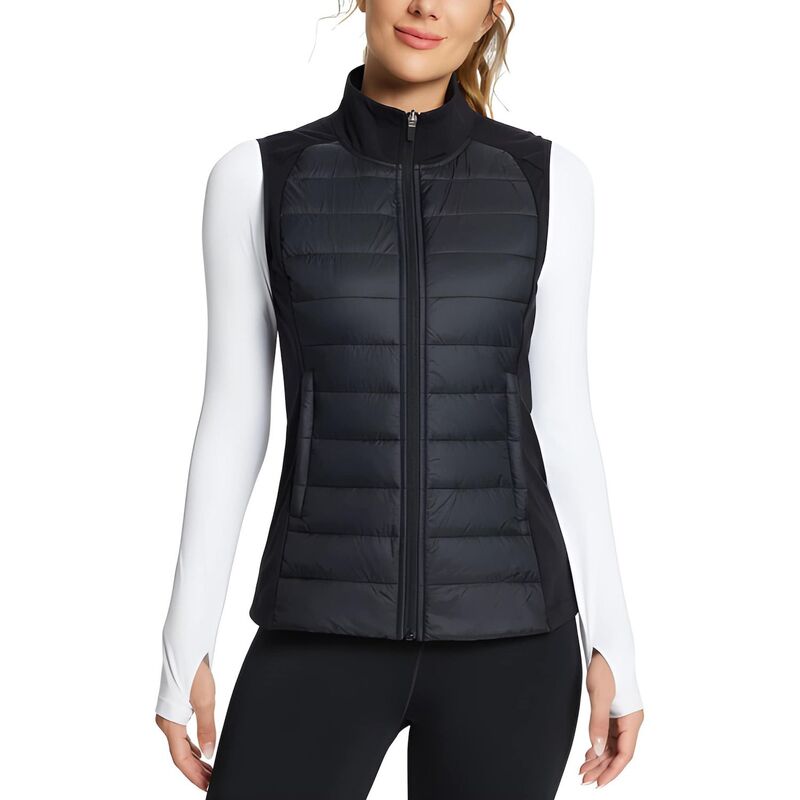 メガリテイラー レディース アウター 上衣・上衣 キルティング より良い MegaRetailer Womens Lightweight Warm Puffer Vest Quilted Wateresistant Jacket Black 黒いこと