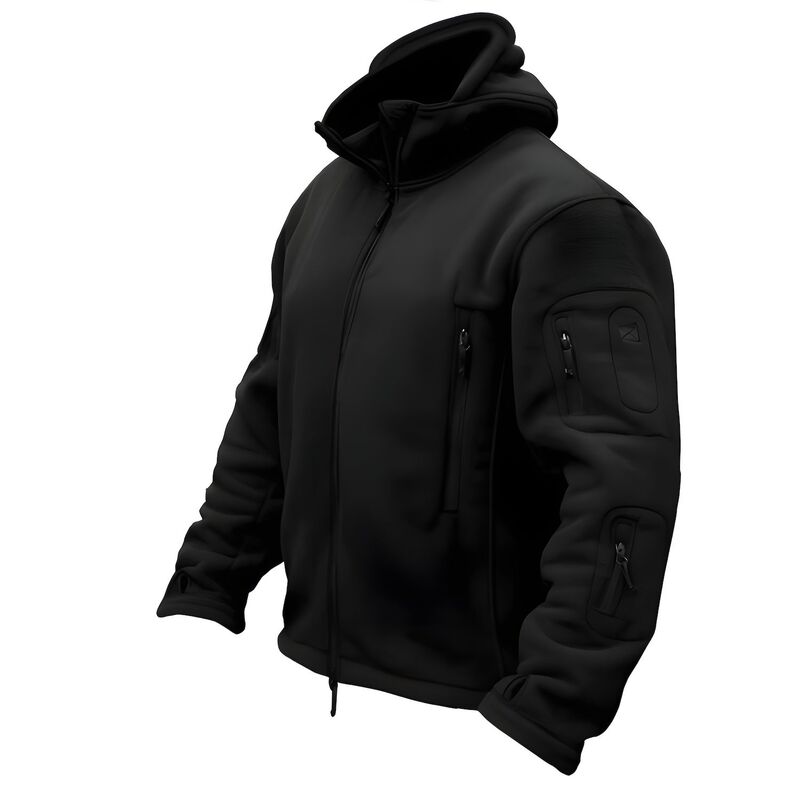 メガリテイラー レディース アウター 上衣・上衣 フリース MegaRetailer Mens Tactical Fleece Hooded Outdoor Jacket Black 黒いこと