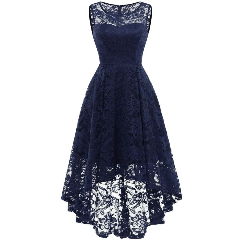 メガリテイラー レディース トップス 衣装 御花柄 スピード競技 御花 MegaRetailer Navy Floralace Hi-Lo Cocktail Dress for Evening Parties Navy 米国海軍