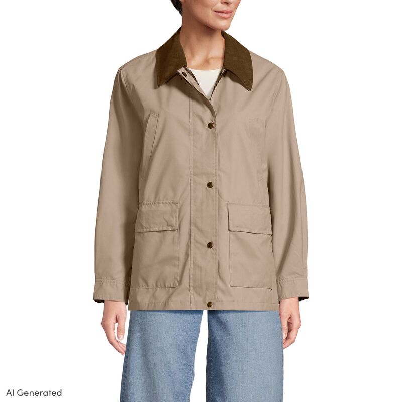 ランズ挙げ句の果て レディース アウター 上衣・上衣 Women\u0027s Lands\u0027 End Waxed Barn Jacket Soft Almond