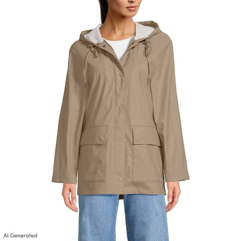 ランズエンド レディース アウター ジャケット・ブルゾン A ライン コート Women's Lands' End A-line Slickeraincoat Desertan タン｜ReVida 店