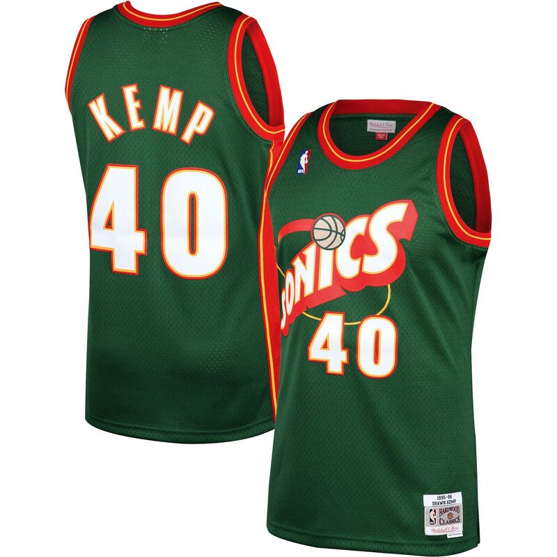 ミッチェル\u0026ネス レディース トップス プルオーバー プルオーバー Men\u0027s Mitchell \u0026 Nesshawn Kemp Green Seattle SuperSonics Hardwood Classicswingman Jersey Nba Green 緑であること
