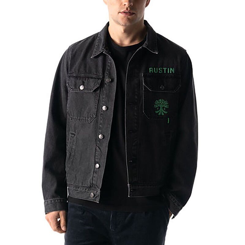 アンブランデッド レディース アウター 上衣・上衣 ジーンズ Unbranded Men\u0027s The Wild Collective Black Austin FC Denim Button-Up Jacket Afc Black 黒いこと
