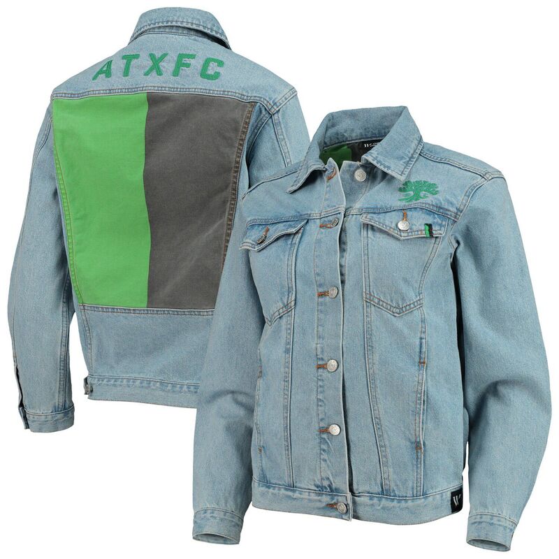 ザワイルドコレクティブ レディース アウター 上衣・上衣 刷り上げる ジーンズ Women\u0027s The Wild Collective Blue Austin FC Print Denim Button-Up Jacket Afc Blue 青色