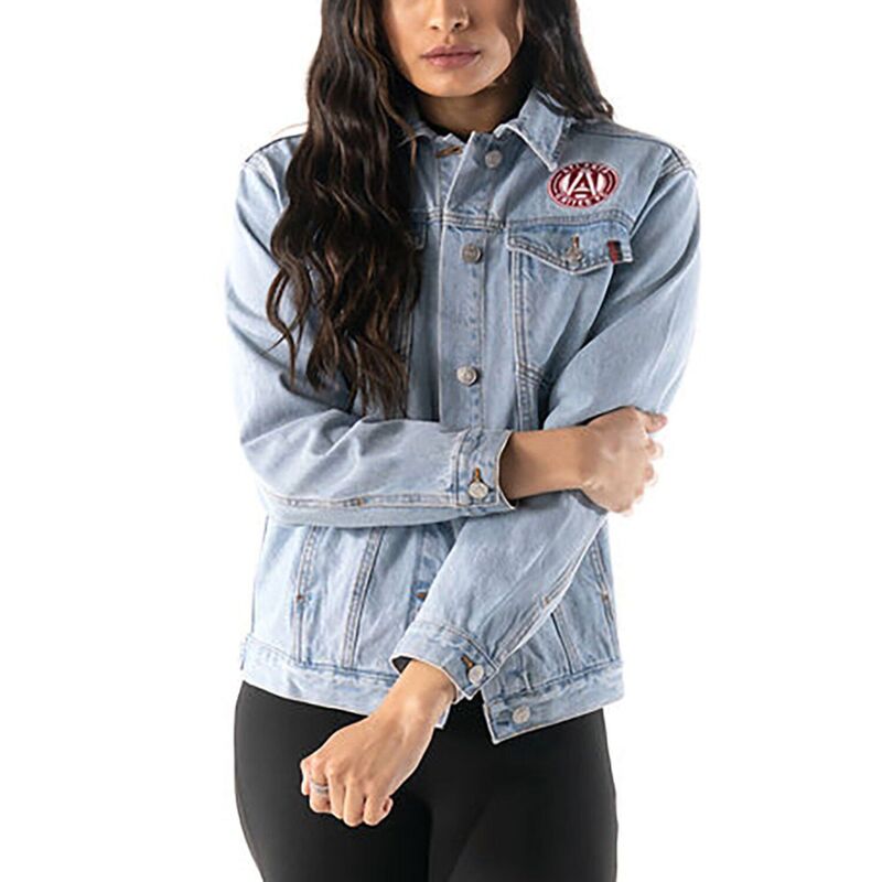 アンブランデッド レディース アウター 上衣・上衣 刷り上げる ジーンズ Unbranded Women\u0027s The Wild Collective Blue Atlanta United FC Print Denim Button-Up Jacket Atu Blue 青色