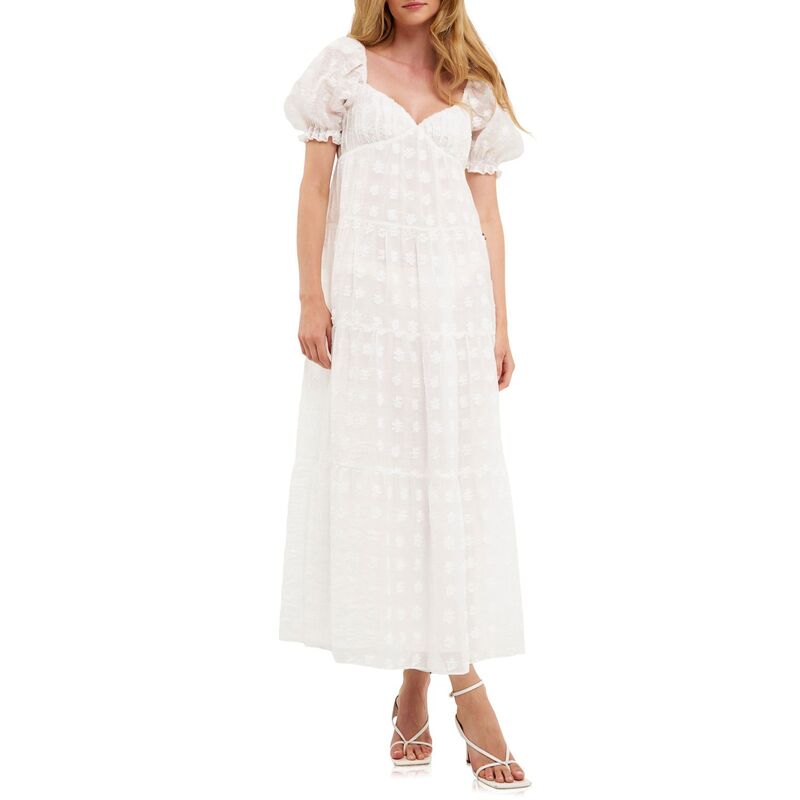 フリーザロージズ レディース トップス 衣装 ティアード 御花柄 マキシ 御花 Free the Rosesweetheartiered Short Sleeve Floral Maxi White 白いこと