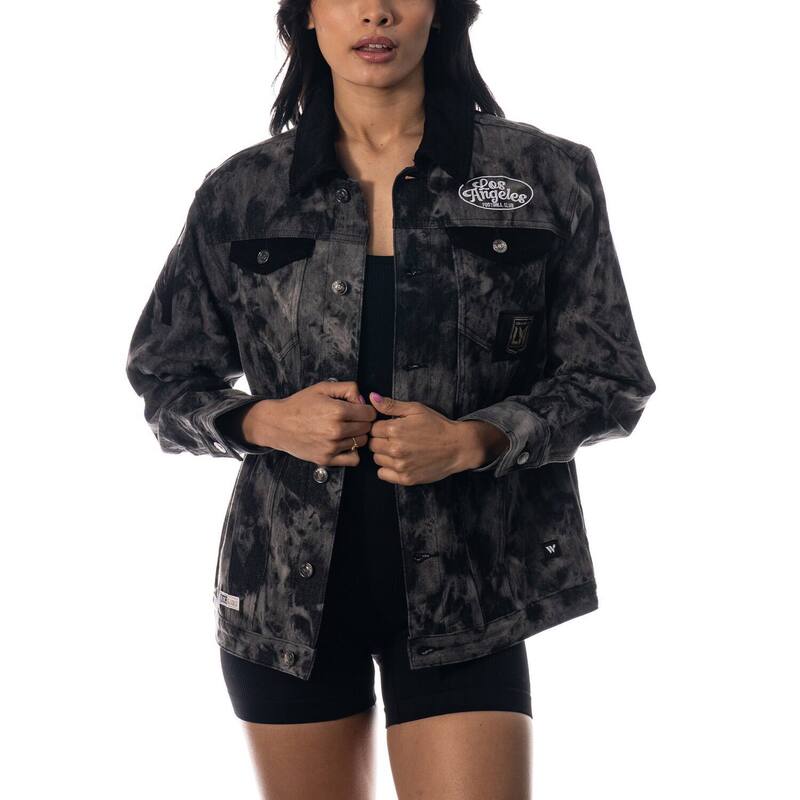 ザワイルドコレクティブ レディース アウター 上衣・上衣 ジーンズ Women\u0027s The Wild Collective Black LAFC Tie-Dye Button-Up Denim Jacket Lfc Black 黒いこと