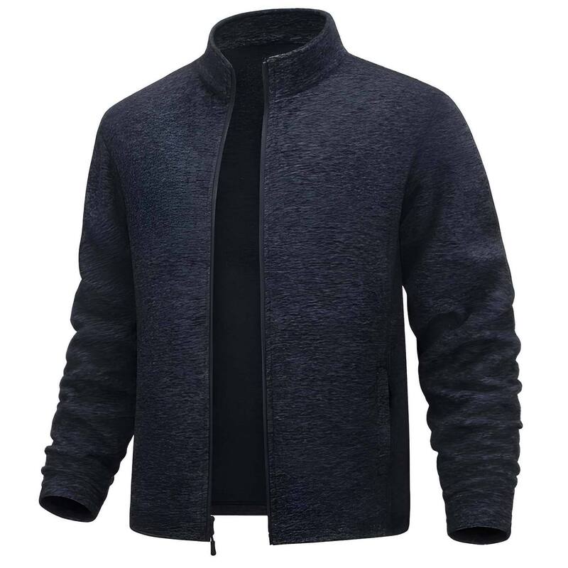メガリテイラー レディース アウター 上衣・上衣 フリース MegaRetailer Men ’ s Casual Fleece Jacket Full Zip with Pockets and Collar Black 黒いこと