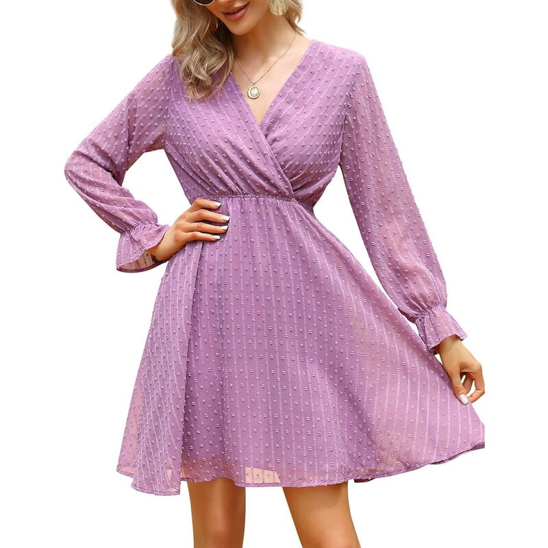 メガリテイラー レディース トップス 衣装 MegaRetailer Womens Bohemian Long Sleeve Wrap Style Dress Pink サクラ色