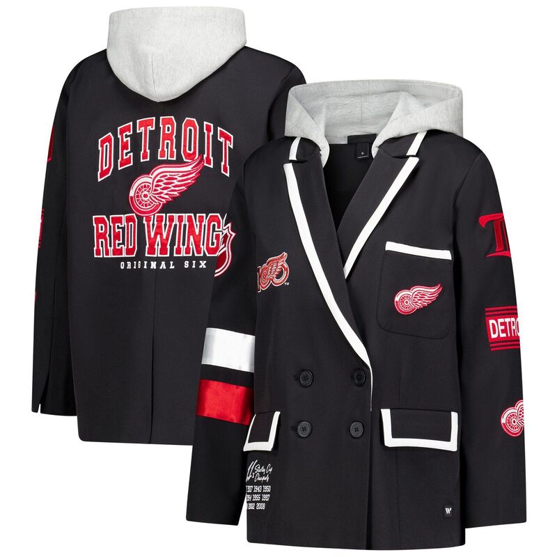 ザワイルドコレクティブ レディース アウター 上衣・上衣 スポーツジャケット Women\u0027s The Wild Collective Black Detroit Red Wings Original 6 Hooded Blazerdw Black 黒いこと
