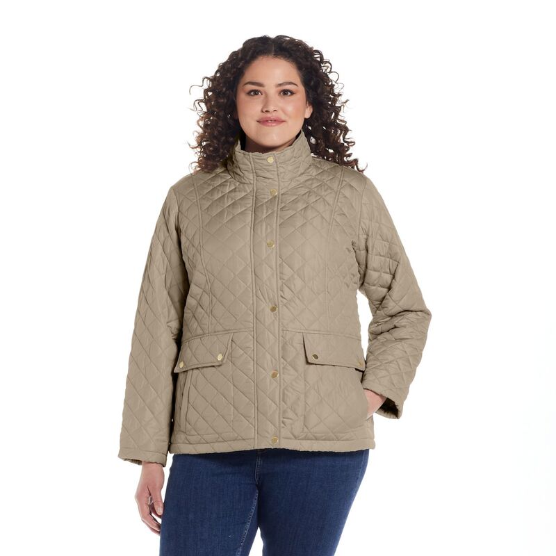 ウェザーキャスト レディース アウター ジャケット・ブルゾン プラスサイズ キルティング Plusize Weathercast Modern Quilted Barn Jacket Wheat Field｜ReVida 店
