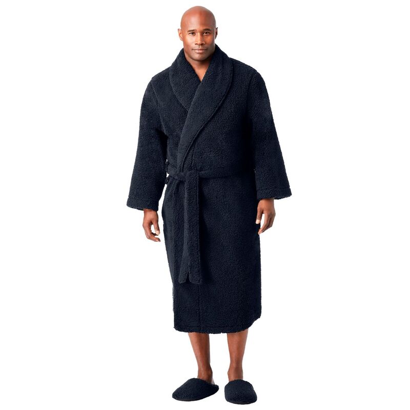 キングサイズ レディース アンダーお召しもの ナイト爵お召しもの トール KingSize Men\u0027s Big \u0026 Tall Sherpa Robe Black 黒いこと