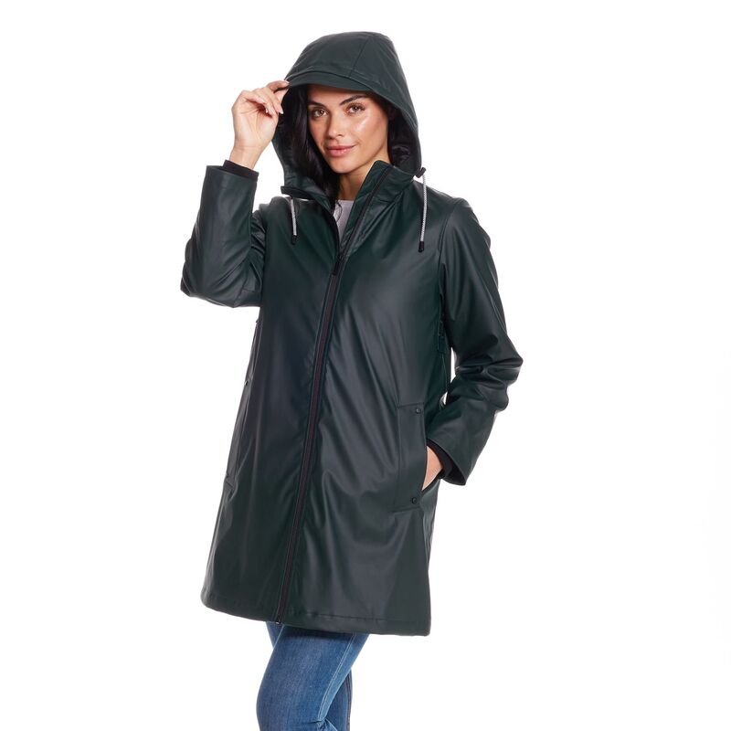 ウェザーキャスト レディース アウター ジャケット・ブルゾン Women's Weathercast Water-Resistant Hooded Rain Jacket Hunter Green グリーン｜ReVida 店