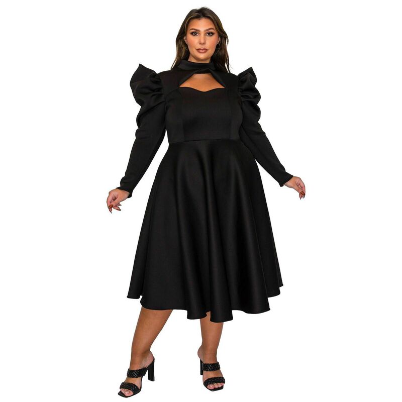 リブド レディース トップス 衣装 足し加える大きさ L I V D Plusize Isabella Neoprene Statement Dress Black 黒いこと