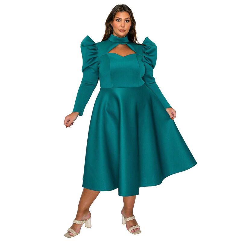 リブド レディース トップス 衣装 足し加える大きさ L I V D Plusize Isabella Neoprene Statement Dress Jade Dark