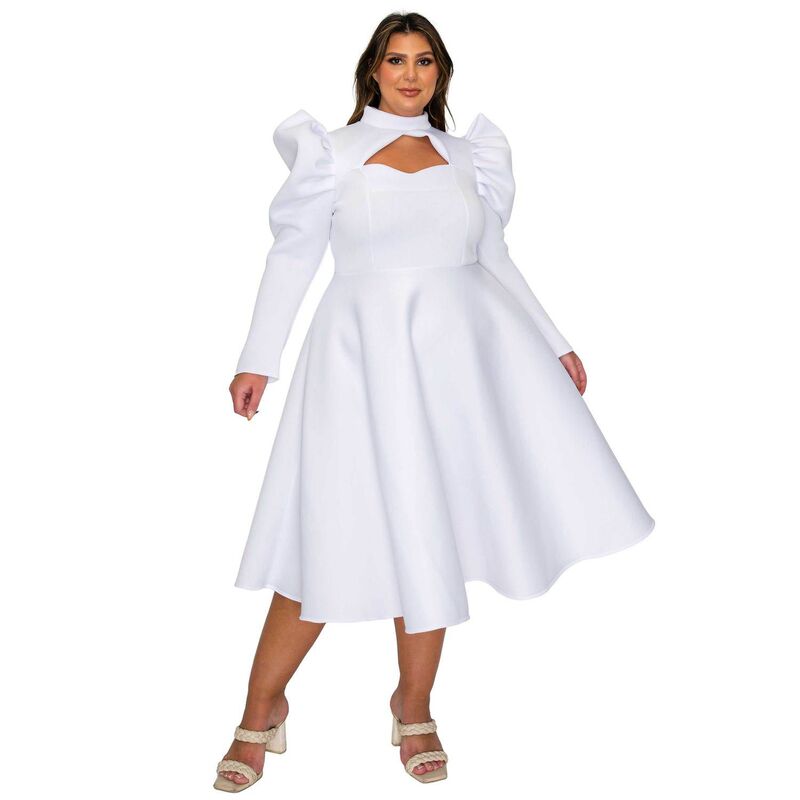リブド レディース トップス 衣装 足し加える大きさ L I V D Plusize Isabella Neoprene Statement Dress White 白いこと