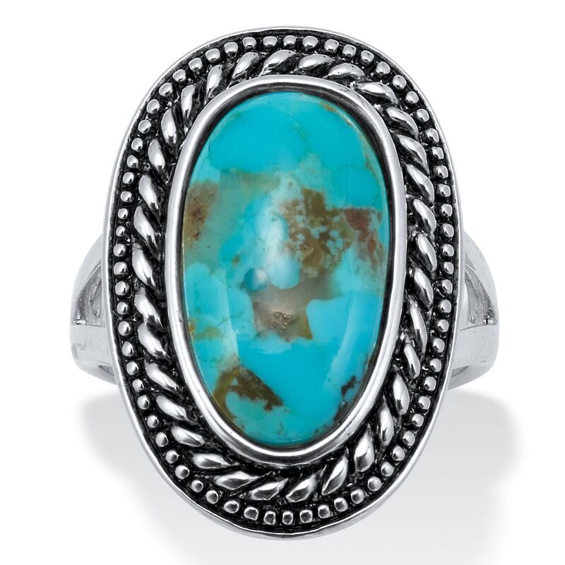 パームビーチジュエリー レディース アクセサリー リング PalmBeach Jewelry Genuine Blue Turquoise Sterling Silver Bohemian Style Cabochon Ring Blue ブルー｜ReVida 店