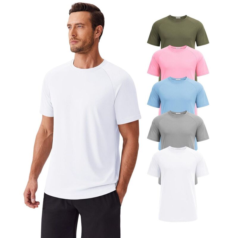 ピンスパーク レディース トップス Tシャツ クルーネック PINSPARK Men's Moisture Wicking Quick Dry Crew Neck T-Shirts Multipack Gym Workoutees Whitebluepinkgreen マルチカラー｜ReVida 店