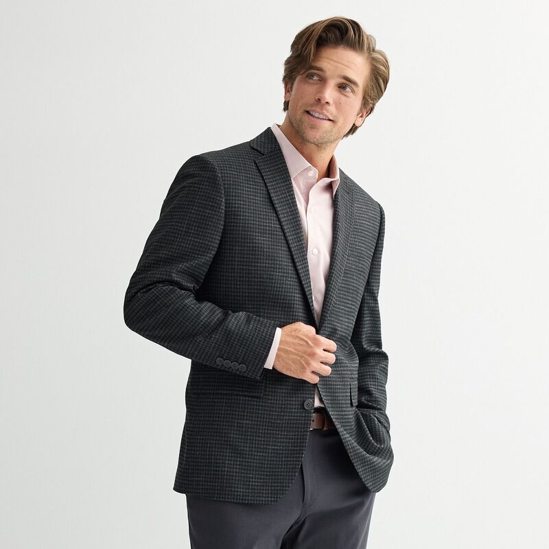アプトナイン レディース アウター 上衣・上衣 厚地の外套 Men\u0027s Apt. 9 Premier Flex Slim-Fit Essential Sport Coat Black Check 黒いこと