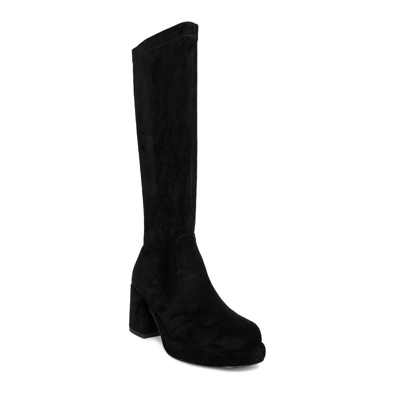 ラグアンドコー レディース シューズ ブーツ・レインブーツ スエードクロス Rag \u0026 Co Two Cubes Women\u0027suede Mid Calf Boots Black 黒いこと