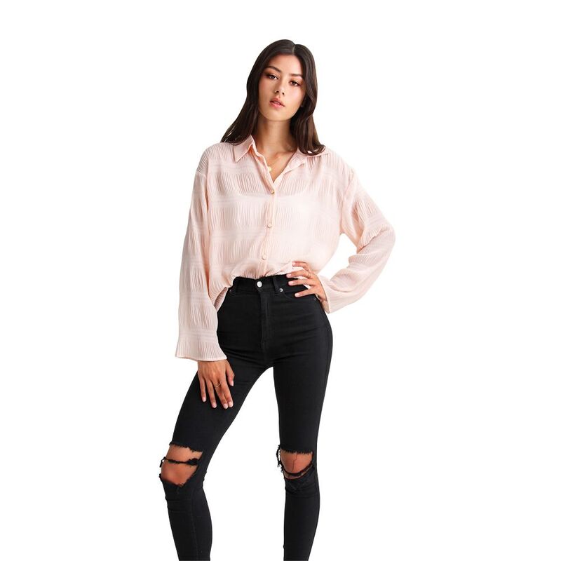 ベルアンドブルーム レディース トップス プルオーバー シフォン トップ Belle \u0026 Bloom Yoko Shirred Chiffon Blouse Blush 毛はらい