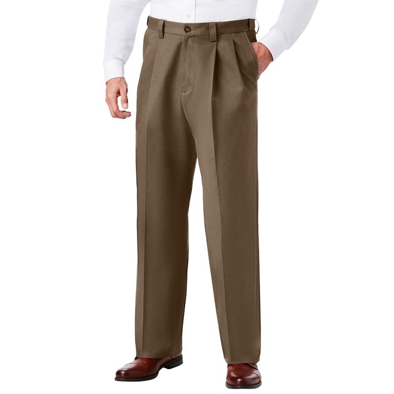 キングサイズ レディース ボトムス カジュアルパンツ リラックスフィット プリーツ トール KingSize Men's Big & Tall Relaxed Fit Wrinkle-Freexpandable Waist Pleated Pants Cedar Brown ブラウン|ReVida 店