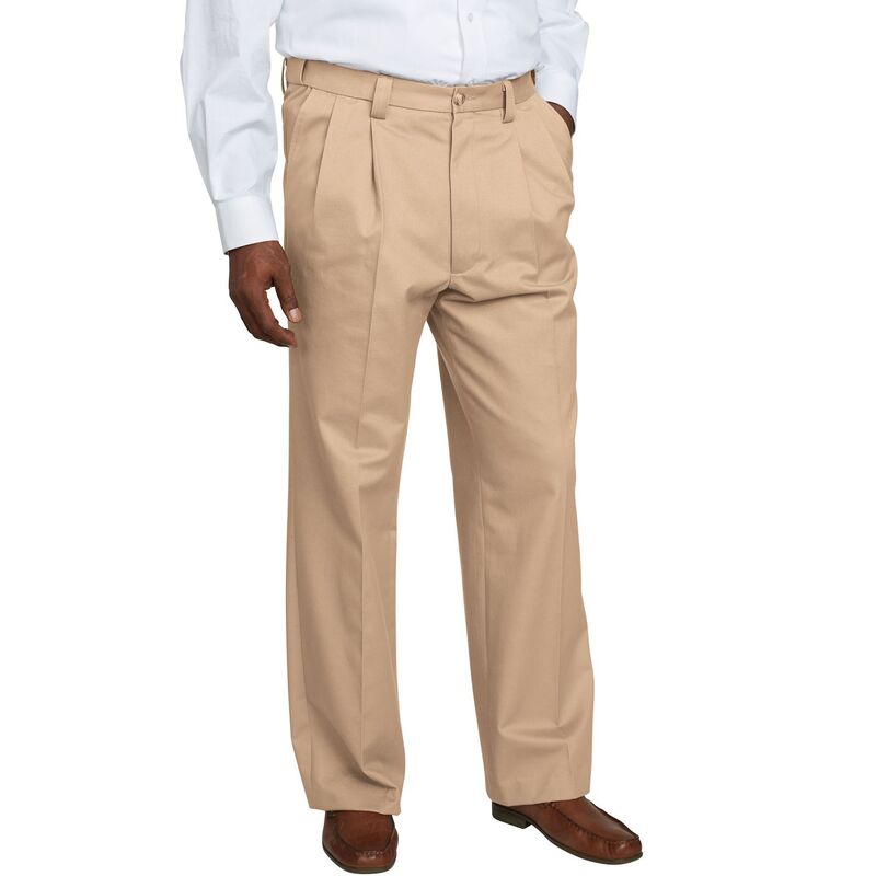 キングサイズ レディース ボトムス カジュアルパンツ リラックスフィット プリーツ トール KingSize Men's Big & Tall Relaxed Fit Wrinkle-Freexpandable Waist Pleated Pants Darkhaki カーキ|ReVida 店