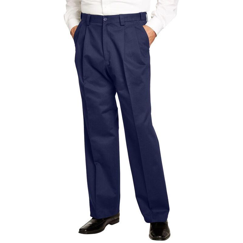キングサイズ レディース ボトムス カジュアルパンツ リラックスフィット プリーツ トール KingSize Men's Big & Tall Relaxed Fit Wrinkle-Freexpandable Waist Pleated Pants Navy ネイビー|ReVida 店