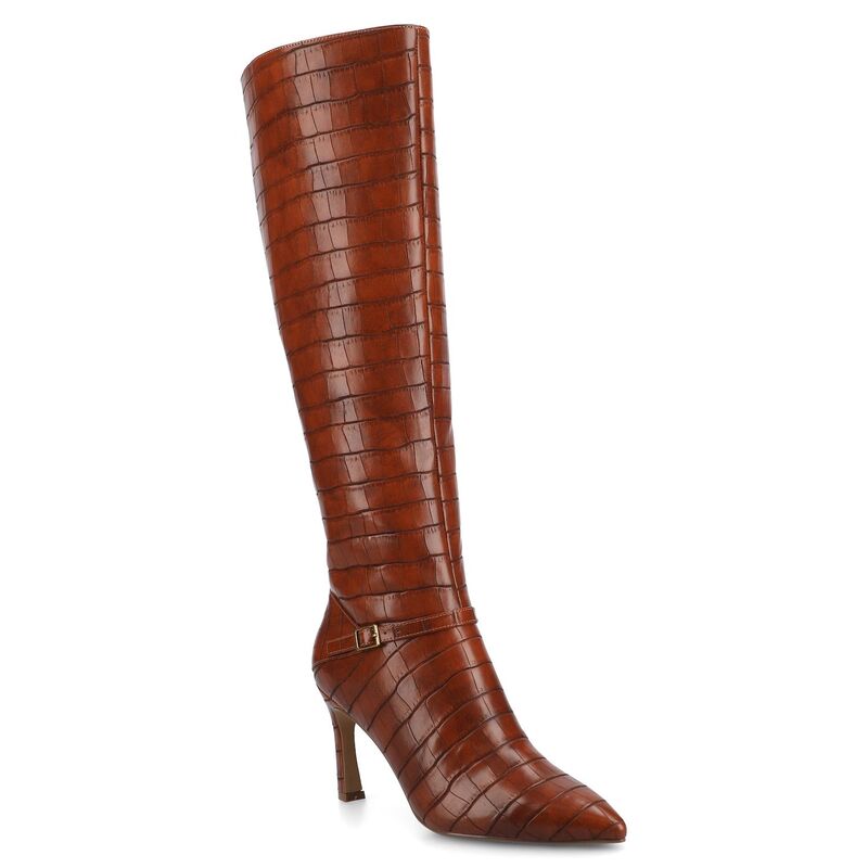 周遊 レディース シューズ ブーツ・レインブーツ Journeelara Women\u0027s Knee-High Dress Boots インチ Regular \u0026 Wide Calf Crocognac