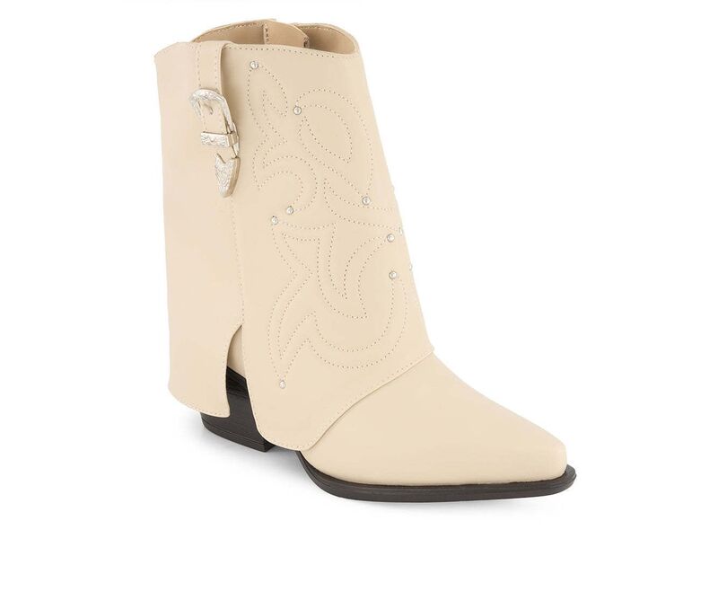 アンドレア レディース シューズ ブーツ・レインブーツ Andrea Women\u0027s Foldover Italian Western Style Boots 90694 Ivory 象牙色