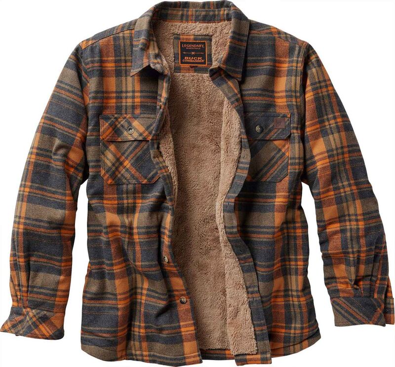 レジェンダリーホワイトテイルズ レディース アウター 上衣・上衣 プルオーバー Men\u0027s Legendary Whitetails Buck Commander Deerfield Flannel Berber Lined Shirt Jacket Daybreak Plaid 照合のしるし